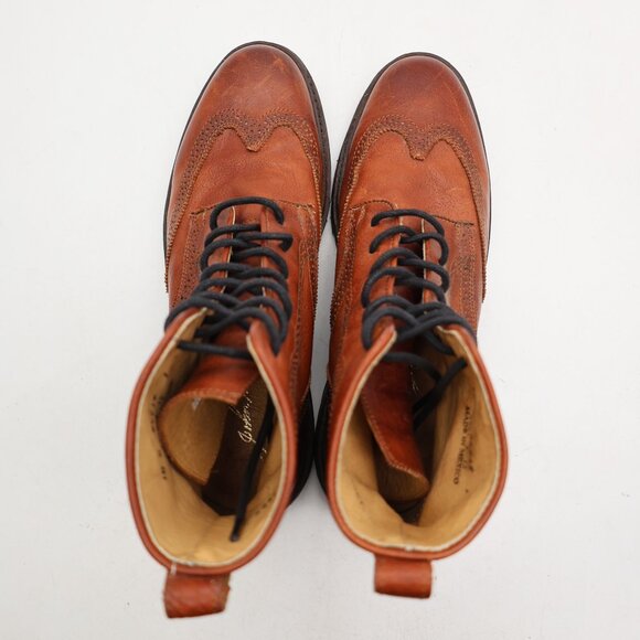 Frye James Lug Wingtip Leather Lace up Chukka Boots Men's Size 10 D Brown Ankle - Picture 8 of 12